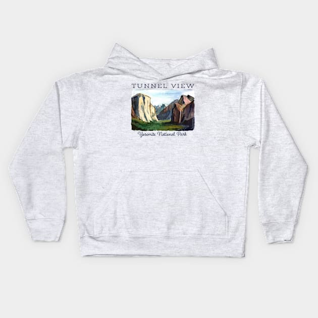 Tunnel View - Yosemite National Park Kids Hoodie by jdunster